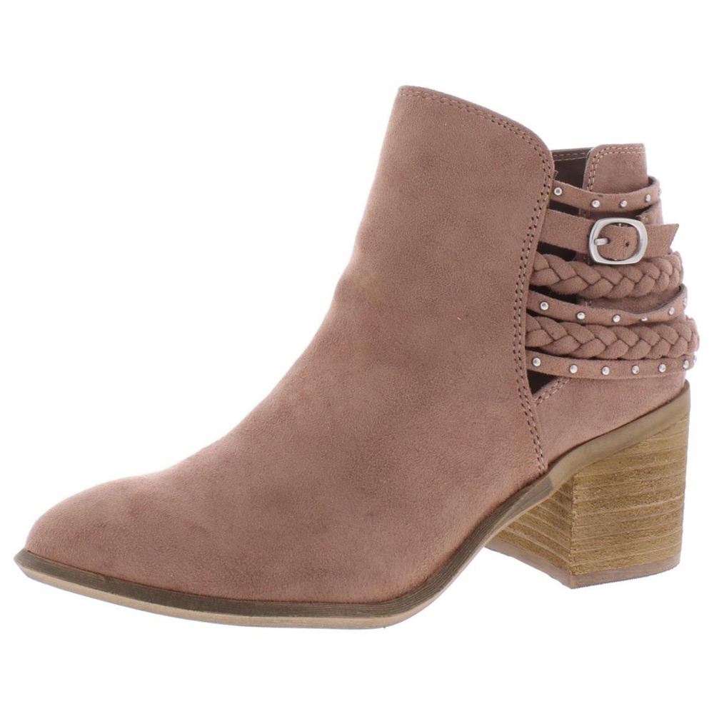 Ashby Faux Suede Braided Booties Shoes